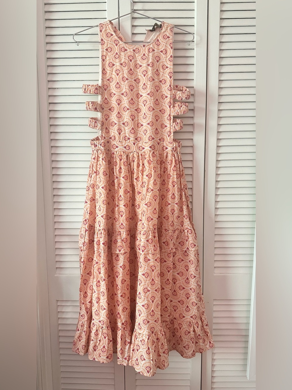 Free People Love and Liberation Paisley Tiered Sundress with Side Strap Cutouts